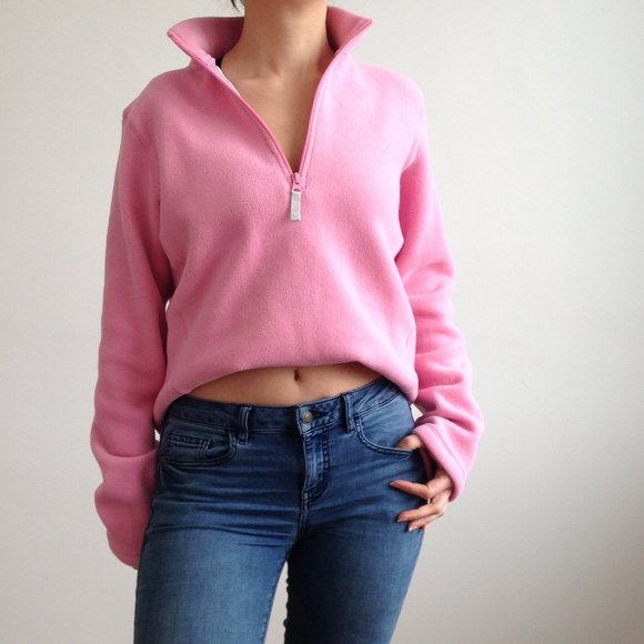 Gap - Bubblegum Pink Quarter Zip Fleece Pullover - Picture 3 of 10